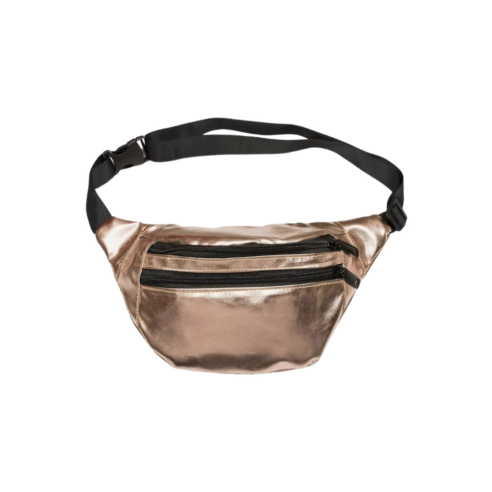 Metallic Faux Leather Bum Bag Stylish & Practical Fanny Pack with Zip