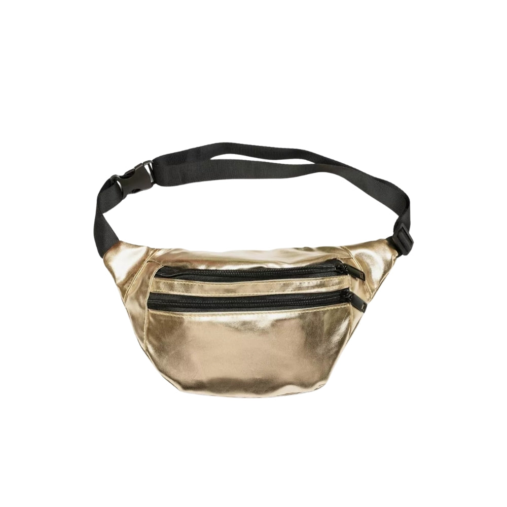 Metallic Faux Leather Bum Bag Stylish & Practical Fanny Pack with Zip