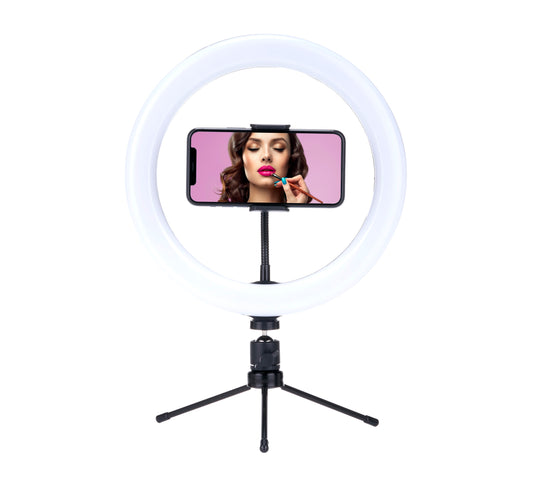 Social Media Ring Light 260mm 10" USB LED Desktop Light Tripod & Phone Holder