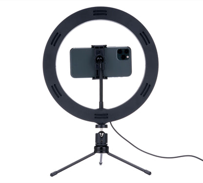 Social Media Ring Light 260mm 10" USB LED Desktop Light Tripod & Phone Holder