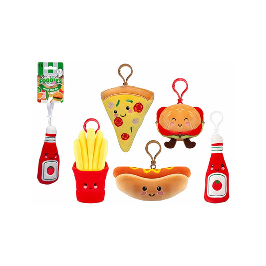 Fast Food Softlings Plush Bag Clip - Burger, Fries, Sauce, Hotdog