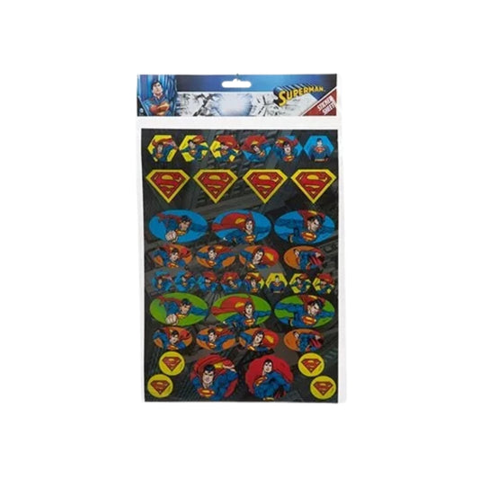 Fun & Collectible Superman Stickers A4 Sheet 38 Pieces