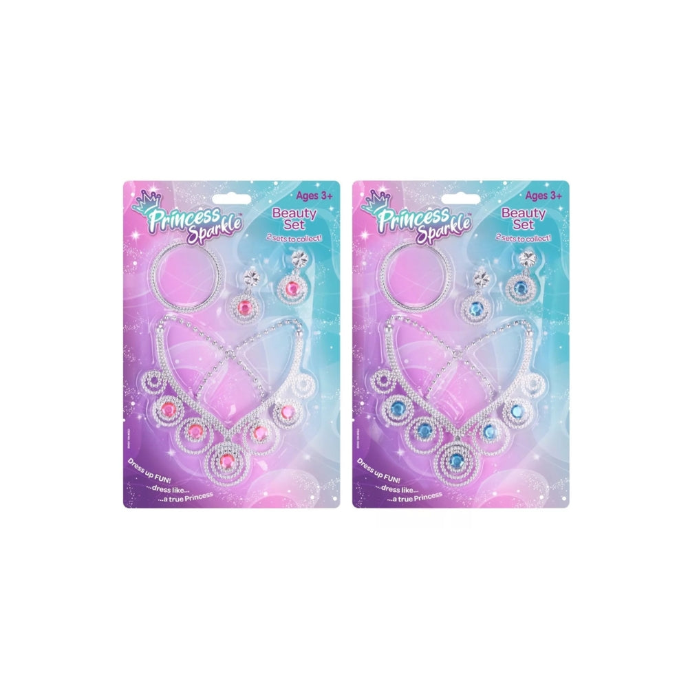 Princess Sparkle Jewellery Set Pink & Blue 2-Pack Magical Accessories for Kids