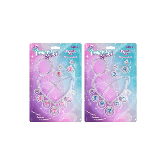 Princess Sparkle Jewellery Set Pink & Blue 2-Pack Magical Accessories for Kids